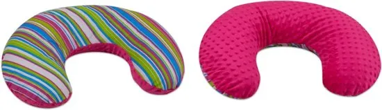 Kundfavorit Amningskudde 100% bomull - 80 cm - färgglatt linjemönster - rosa CDON
